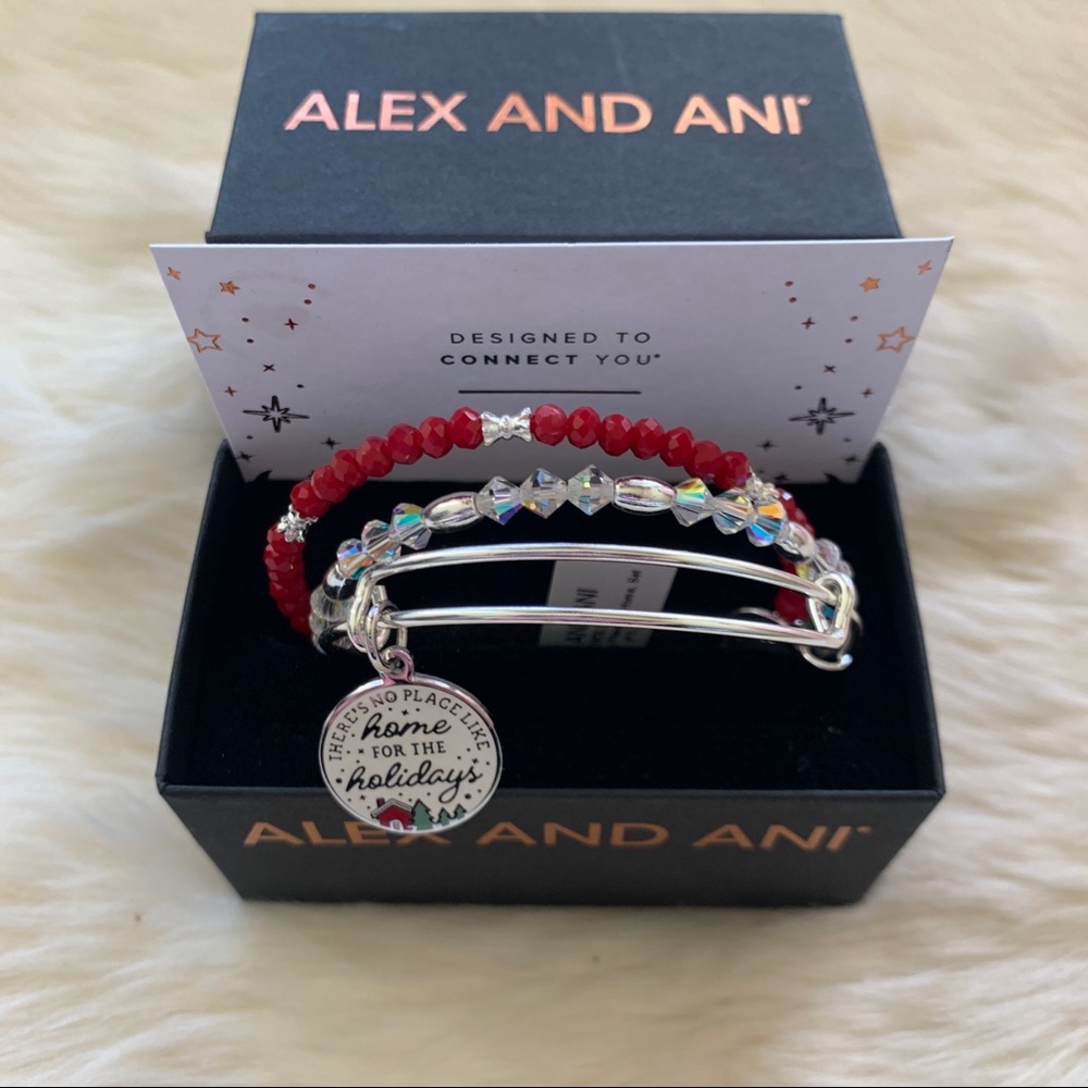 NWT Alex and Ani No Place Like Home Holiday Bracelet Set